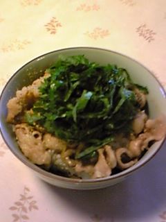 すき焼きのタレで!豚ちり丼-レシピのメイン写真