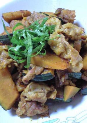 かぼちゃと豚肉の炒め物♪-レシピのメイン写真