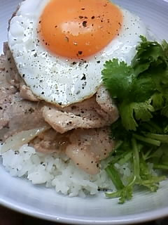 簡単!タイ料理風♪とろ〜り卵のせ豚肉ご飯-レシピのメイン写真