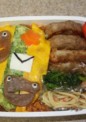 がまくんとかえるくん　お手紙　キャラ弁-レシピのメイン写真