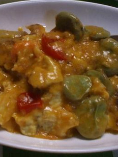 そら豆と鶏肉のカレー煮込み-レシピのメイン写真