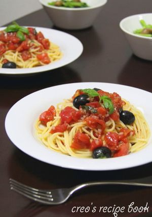 フレッシュトマトとバジルのパスタ-レシピのメイン写真
