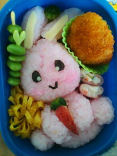 *キャラ弁*うさぎさん弁当〜♪-レシピのメイン写真