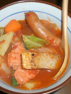 簡単!ヘルシー!鮭と野菜のトマト煮込み-レシピのメイン写真
