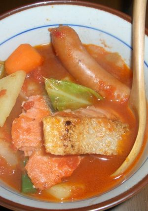 簡単！ヘルシー！鮭と野菜のトマト煮込み-レシピのメイン写真