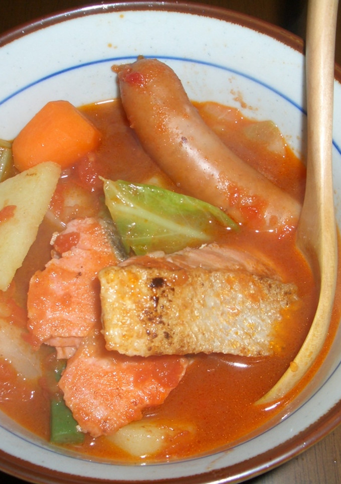 簡単！ヘルシー！鮭と野菜のトマト煮込み-レシピのメイン写真