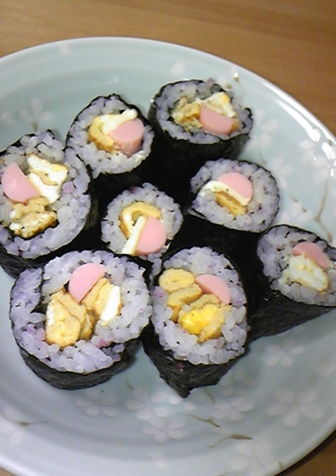 簡単巻き寿司(息子と二人ﾗﾝﾁ)-レシピのメイン写真