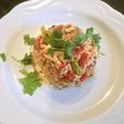 魔法の酢でさっぱり豆腐アボカドトマト炒め