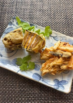 柿と茄子のミルフィーユ＆かき揚げ-レシピのメイン写真