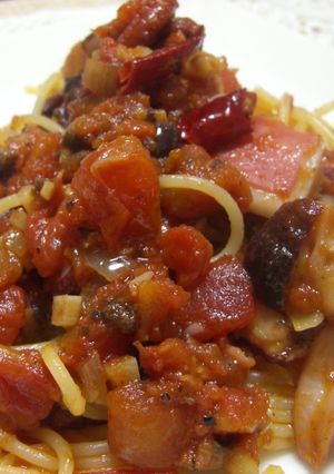 たことオリーブのトマトパスタ-レシピのメイン写真