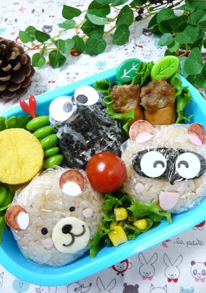 クルクルラップおにぎり☆動物さん弁当-レシピのメイン写真