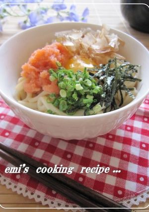１人ランチ♬♫ 釜玉明太バターうどん-レシピのメイン写真