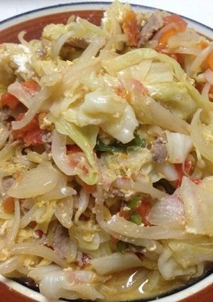ごくフツーの野菜炒めに…-レシピのメイン写真
