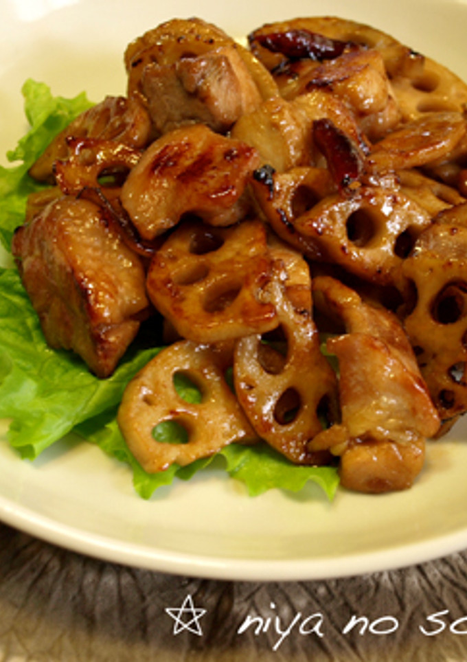 蓮根と鶏肉の甘辛炒め-レシピのメイン写真