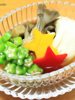 七夕★おくら&茄子の天の川そうめん★-レシピのメイン写真