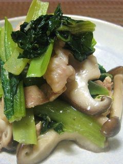 鶏肉と小松菜のにんにく塩炒め-レシピのメイン写真