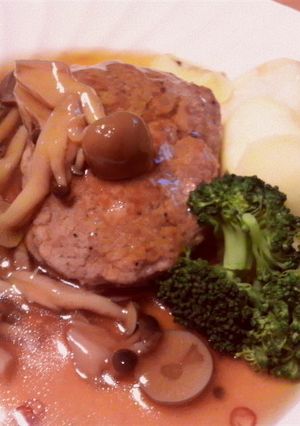 ヘルシー簡単和風きのこハンバーグ-レシピのメイン写真