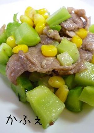 簡単・豚とブロッコリーの芯のバター炒め-レシピのメイン写真