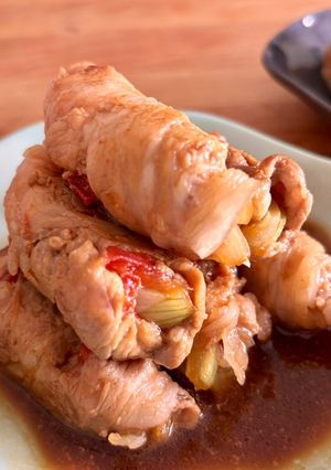 トマトと玉ねぎの簡単肉巻き☆今夜の夕飯-レシピのメイン写真