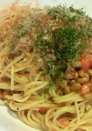 納豆で★トマトで★簡単和風パスタ★-レシピのメイン写真