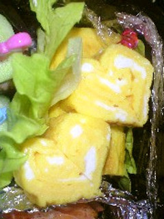 簡単♡お弁当にハートの玉子焼き♡-レシピのメイン写真