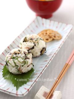 みょうがと茄子の味わいおにぎり-レシピのメイン写真