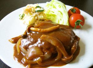 簡単・デミグラス缶で煮込みハンバーグ-レシピのメイン写真