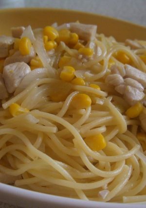 フライパンだけ！コーンと鶏肉のパスタ-レシピのメイン写真