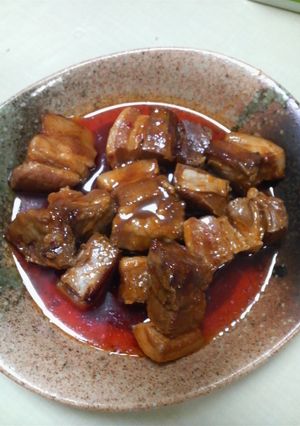 豚バラブロックの辛味噌煮～梅風味-レシピのメイン写真
