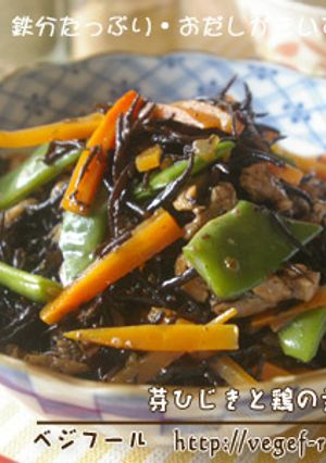 芽ひじきと鶏の煮物-レシピのメイン写真