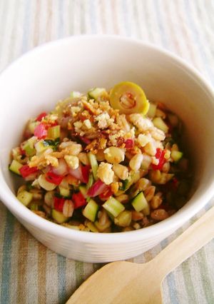 スペルト小麦と夏野菜とレンズ豆のマリネ-レシピのメイン写真
