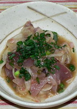 カツオと新玉ネギの酒盗ポン酢漬け-レシピのメイン写真