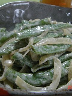 インゲンと玉ねぎの麺つゆマヨ炒め-レシピのメイン写真