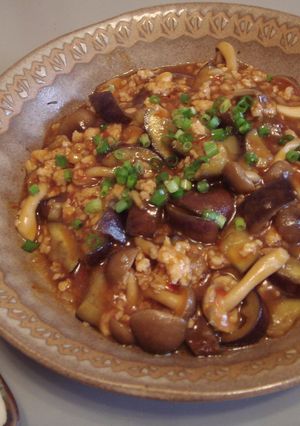 簡単♪ナスときのこの鶏味噌炒め❤-レシピのメイン写真