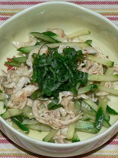 蒸し鶏とキュウリの梅和え-レシピのメイン写真