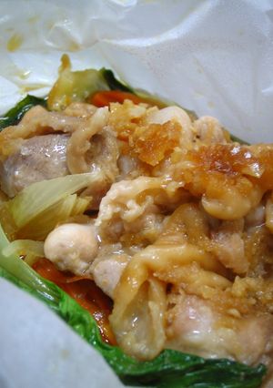 ♪鶏肉のレンジ蒸しにんにく生姜ソース♪-レシピのメイン写真