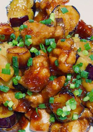 茄子&山芋&鶏肉の甘辛コンビネーション-レシピのメイン写真