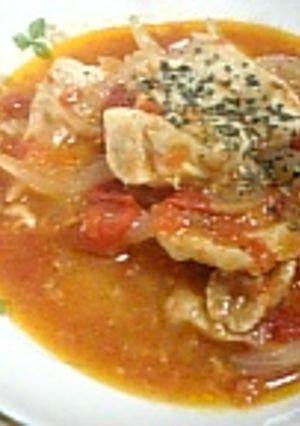 ❀ﾚﾝｼﾞで簡単☆鶏肉のトマトスープ❀-レシピのメイン写真
