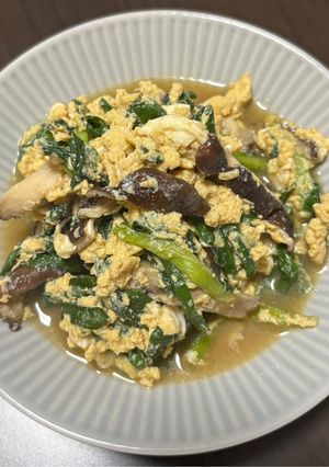 椎茸とニラの卵とじ-レシピのメイン写真
