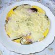 ナスとベーコンのチーズオムレツ