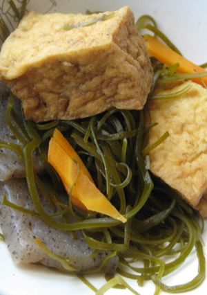 切昆布 厚揚げ 一緒に煮ちゃいました。-レシピのメイン写真