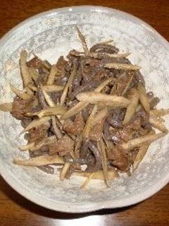 ゴボウと糸こんにゃくと牛肉の炒め煮-レシピのメイン写真