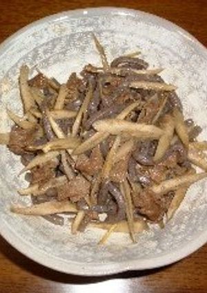 ゴボウと糸こんにゃくと牛肉の炒め煮-レシピのメイン写真