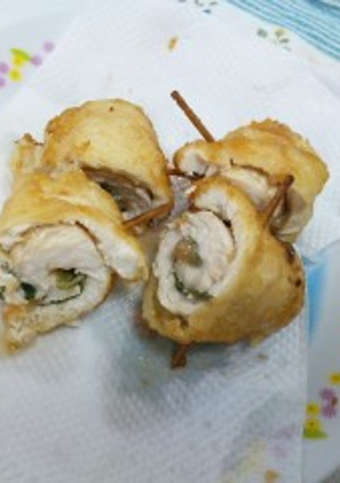 天ぷら♡ささみの梅しそ巻き-レシピのメイン写真