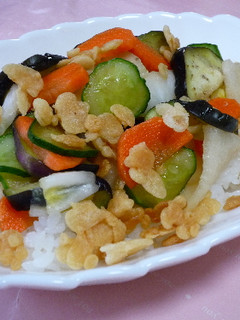 パリッ、サクッ☆たっぷり野菜の揚げ玉ご飯-レシピのメイン写真