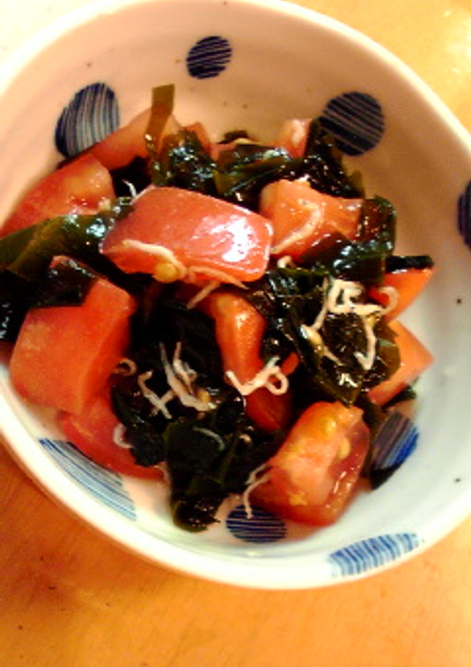 トマトとワカメの酢の物-レシピのメイン写真