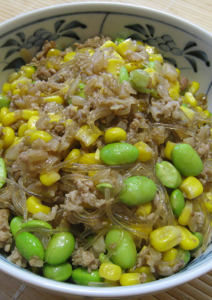豚ひき肉と春雨と枝豆の中華醤油炒め-レシピのメイン写真