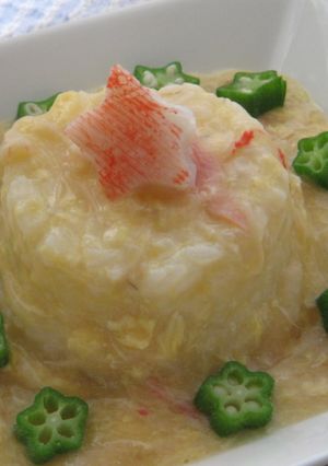 カニカマdeかき玉ごはん☆ケーキ風-レシピのメイン写真