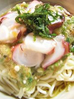 サントリー天然水で蛸とオクラのさっぱり麺-レシピのメイン写真