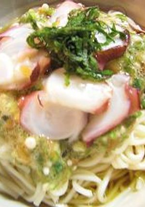 サントリー天然水で蛸とオクラのさっぱり麺-レシピのメイン写真